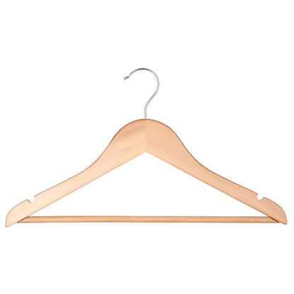 Compact wooden hangers (eucalyptus, width 38cm, set of 5)