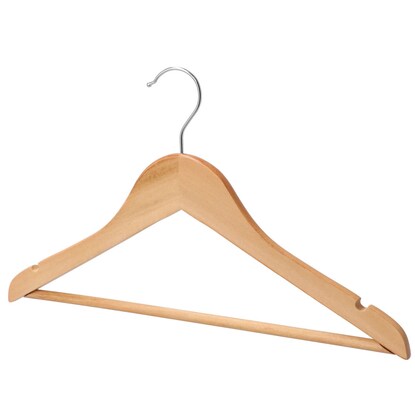 Compact wooden hangers (eucalyptus, width 38cm, set of 5)