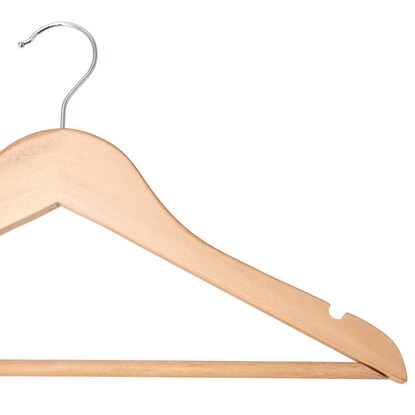 Compact wooden hangers (eucalyptus, width 38cm, set of 5)