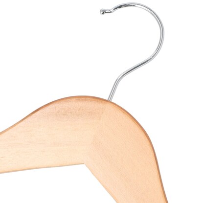 Compact wooden hangers (eucalyptus, width 38cm, set of 5)