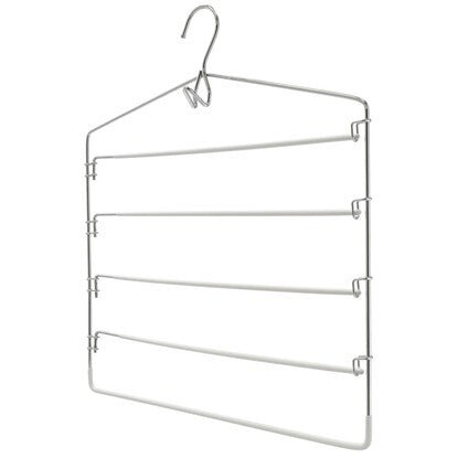 Non-slip 5-tier skirt/trouser hanger (ramie, width 40.2cm, white)