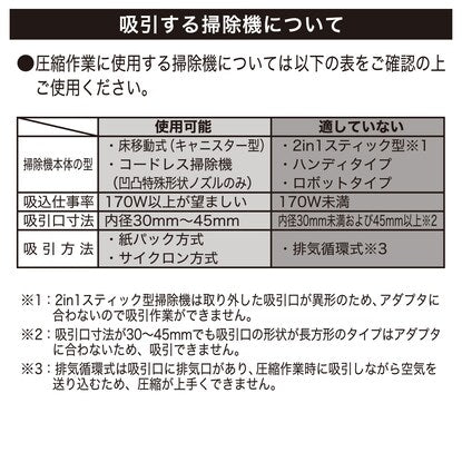 凹凸ノズル対応 布団圧縮袋 2枚入り（LL DB001）