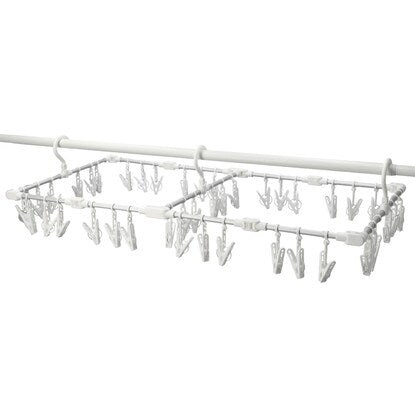 Compact foldable aluminum square hanger (42 pins)