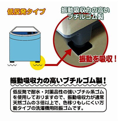 振動を吸収する洗濯機用防振ゴム