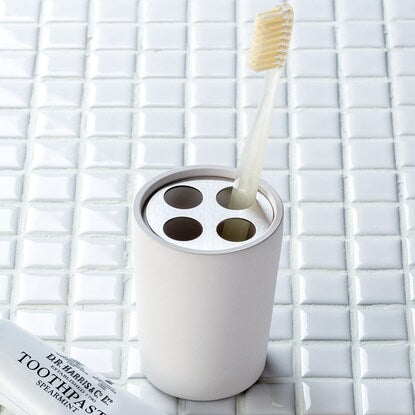 Water-absorbent porous ceramic toothbrush stand (for 4 teeth, round, HT1606)