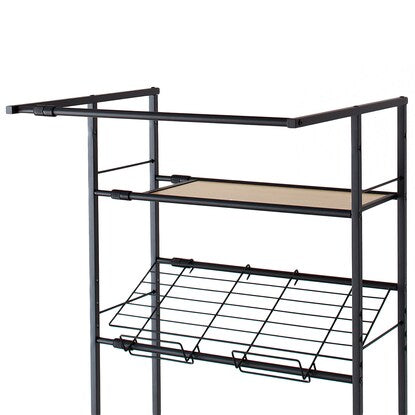 Washing machine rack with basket stand (black)