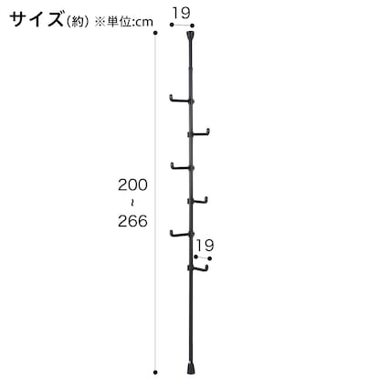 つっぱりポールハンガー ヒルデ（ブラック）