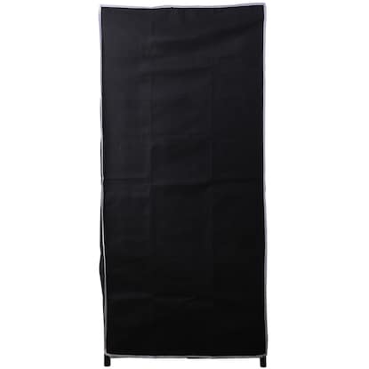 Easy-to-open curtain-style wardrobe (Kuri KL001, width 79cm, black)