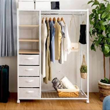 Hanger rack with storage (white)