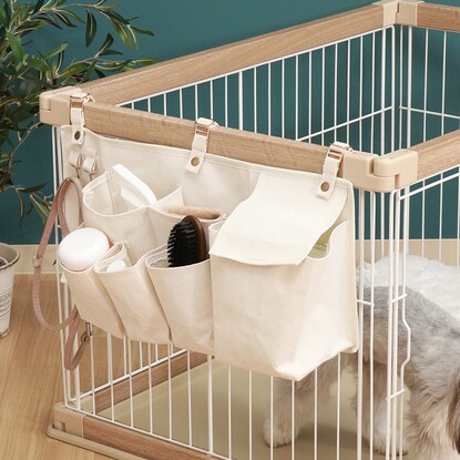 Pet cage storage pouch (ivory)