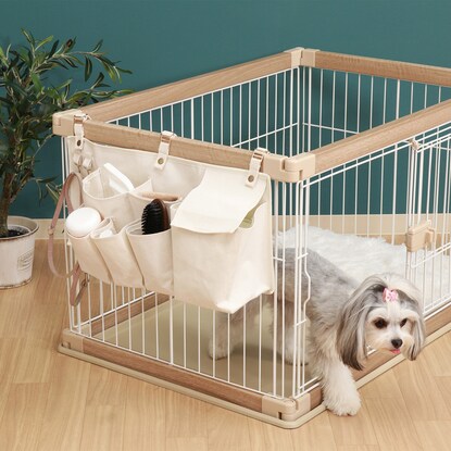 Pet cage storage pouch (ivory)