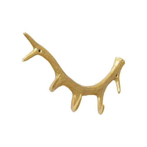 87096 Coat Rack Antler Gold 35cm