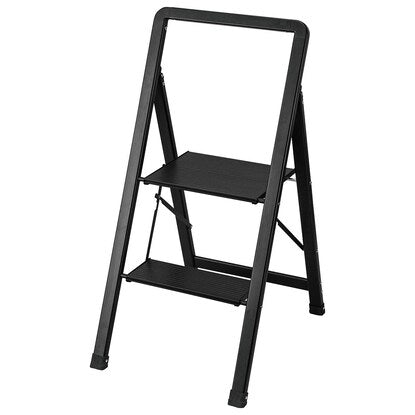 Aluminum step stool, 2 steps (black, WK01)