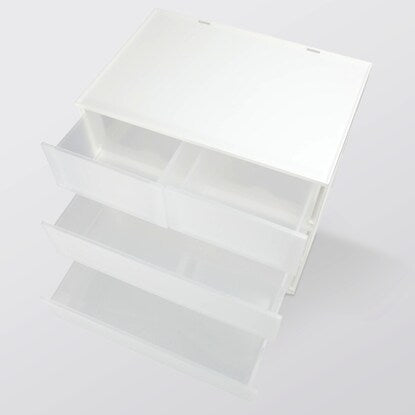 Drawers N-in-Box L Regular 3 Tiers/4 Drawers Clear