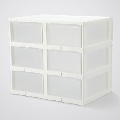 Drawers N-in-Box L Regular 3 Tiers/4 Drawers Clear