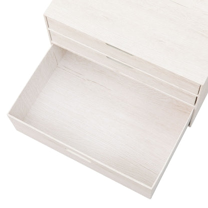 Woodgrain Drawer Box Regular 3 Tiers (White Wash IW01)