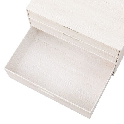 Woodgrain Drawer Box Regular 3 Tiers (White Wash IW01)