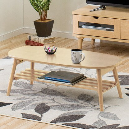 Rapport Folding Table Oval with Shelf (Natural)