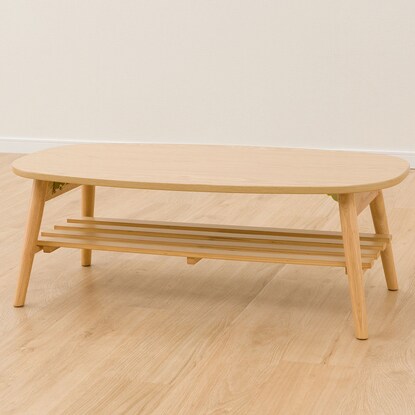 Rapport Folding Table Oval with Shelf (Natural)