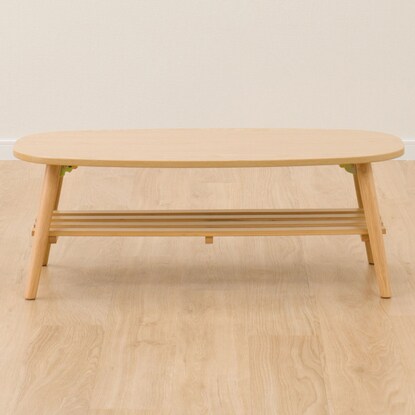 Rapport Folding Table Oval with Shelf (Natural)