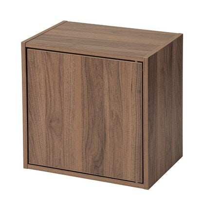 N-click box (with door, medium brown) exclusively for the open shelf MS series with selectable boxes