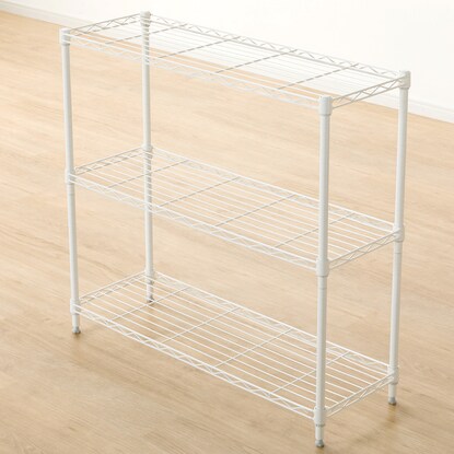 Steel rack (STANDARD, width 85cm, 2 shelves, white)