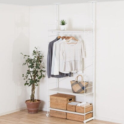 Wall-mounted storage wardrobe N Polda (white wash)