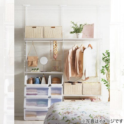 Wall-mounted storage wardrobe N Polda (white wash)