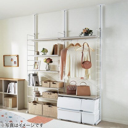 Wall-mounted storage wardrobe N Polda (white wash)