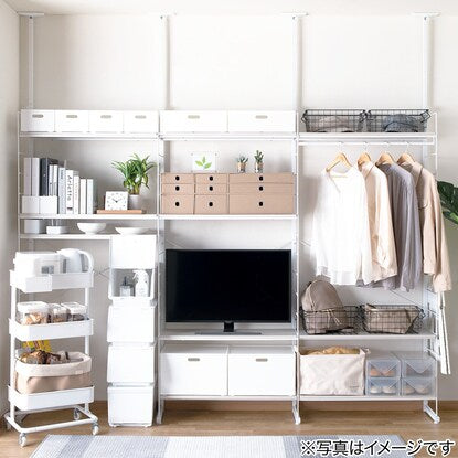 Wall-mounted storage wardrobe N Polda (white wash)