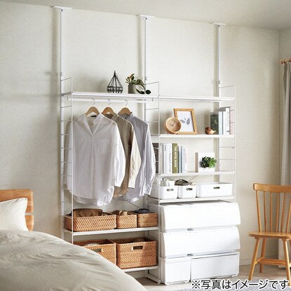 Wall-mounted storage wardrobe N Polda (white wash)