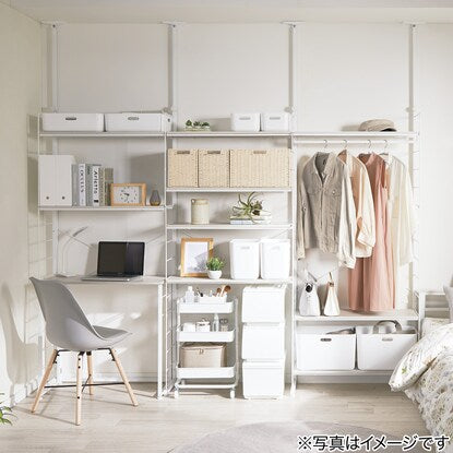 Wall-mounted storage wardrobe N Polda (white wash)