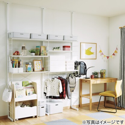 Wall-mounted storage wardrobe N Polda (white wash)