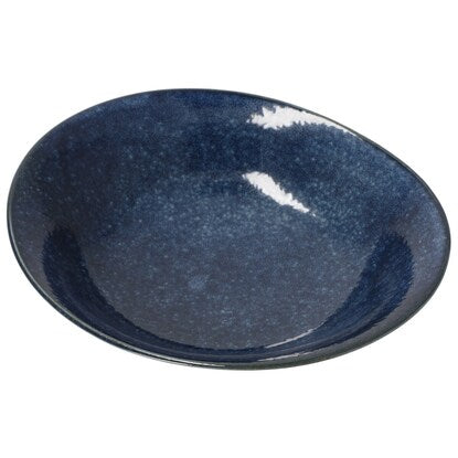 Ultra-lightweight oval curry plate Cal: Eclair (navy blue kiln-fired)