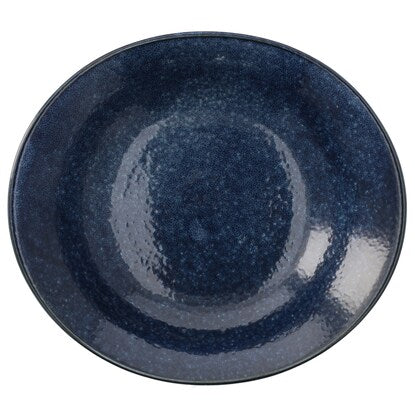 Ultra-lightweight oval curry plate Cal: Eclair (navy blue kiln-fired)