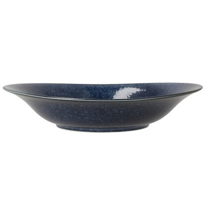 Ultra-lightweight oval curry plate Cal: Eclair (navy blue kiln-fired)