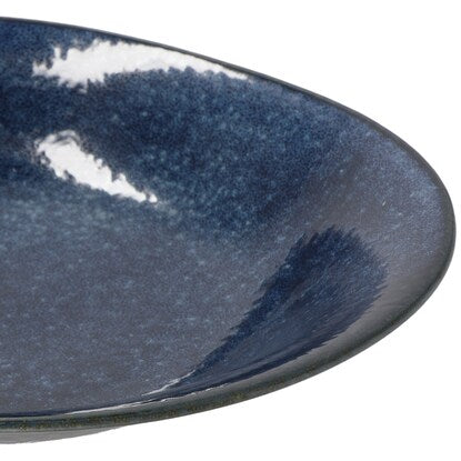 Ultra-lightweight oval curry plate Cal: Eclair (navy blue kiln-fired)