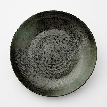 Plate 23cm (Green Blown Tenmoku MT-58)