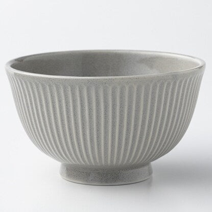 Ultra-lightweight rice bowl, silver-gray glaze, large