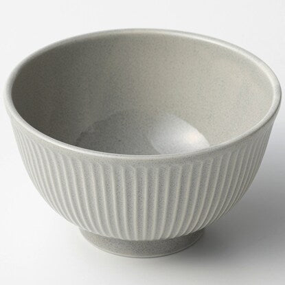 Ultra-lightweight rice bowl, silver-gray glaze, large