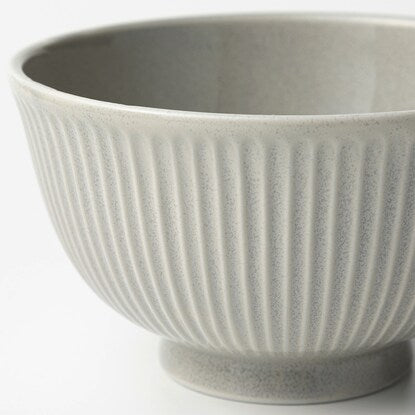 Ultra-lightweight rice bowl, silver-gray glaze, large