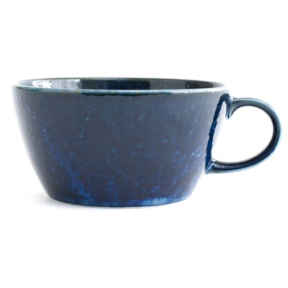 Ultra-lightweight soup cup Cal: Eclair (navy blue kiln-fired porcelain)