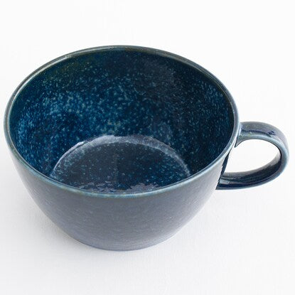 Ultra-lightweight soup cup Cal: Eclair (navy blue kiln-fired porcelain)