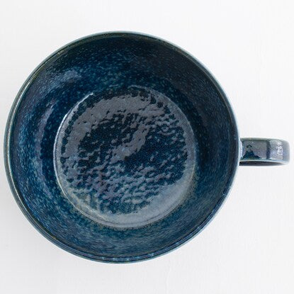 Ultra-lightweight soup cup Cal: Eclair (navy blue kiln-fired porcelain)