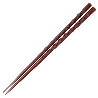 22.5cm Small Wave Carved Chopsticks with Square Tips, Set of 5