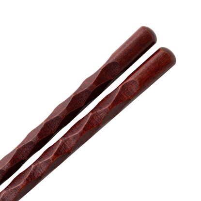 22.5cm Small Wave Carved Chopsticks with Square Tips, Set of 5