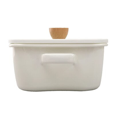 IH/Gas stovetop enamel square pot (deep 20cm) that can also be stored