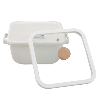 IH/Gas stovetop enamel square pot (deep 20cm) that can also be stored