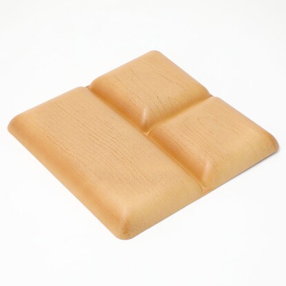 Quick-drying, water-repellent wooden-style square lunch plate (24cm, natural)