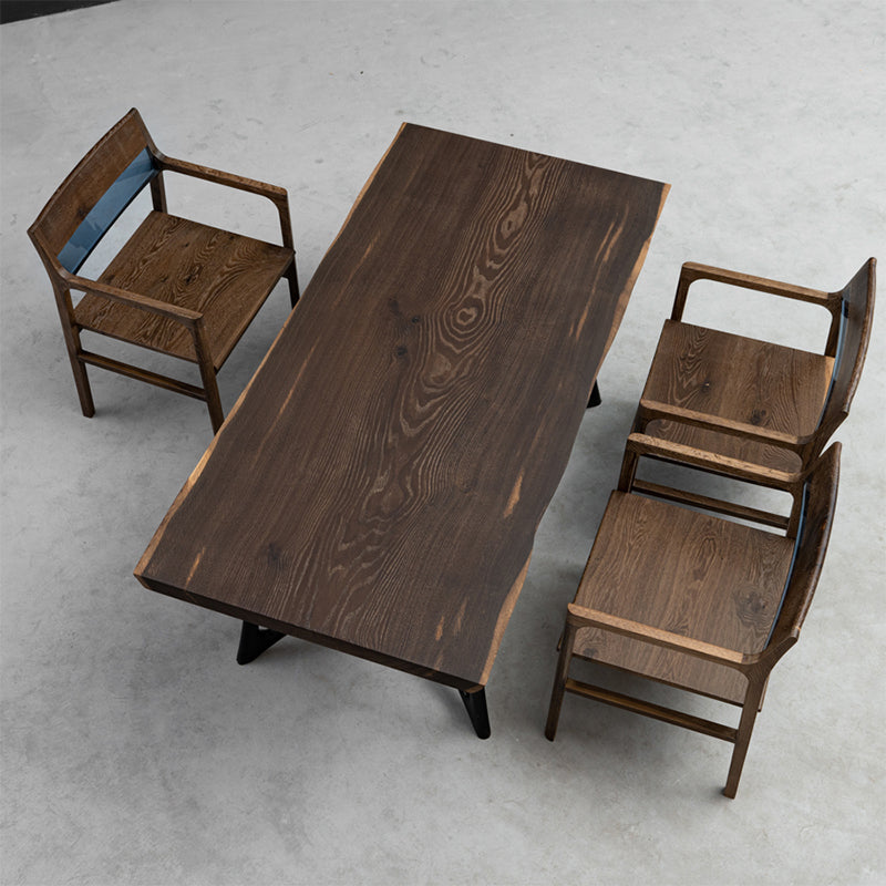 Modern white oak solid board table top